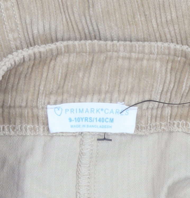 Primark Girls Beige Corduroy A-Line Skirt 9-10 Years with Pockets