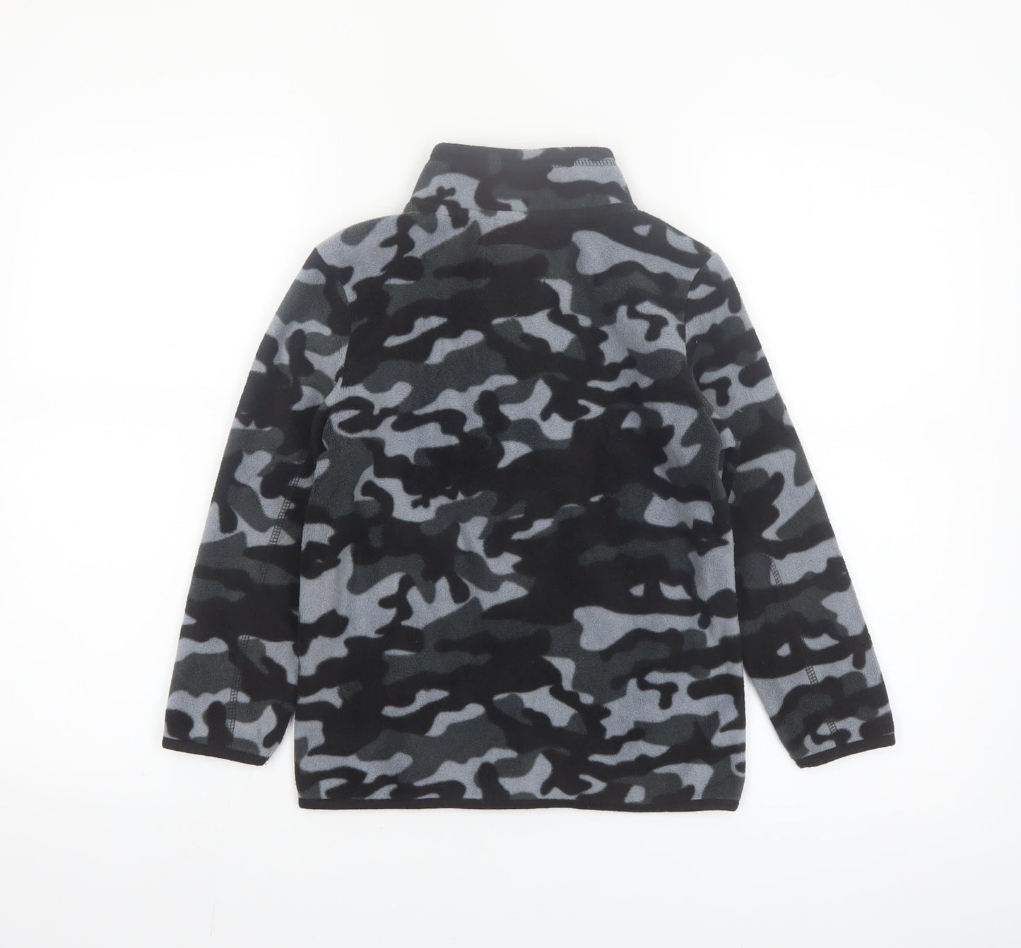 F&F Boys Black Camouflage Fleece Full Zip Jacket 8-9 Years