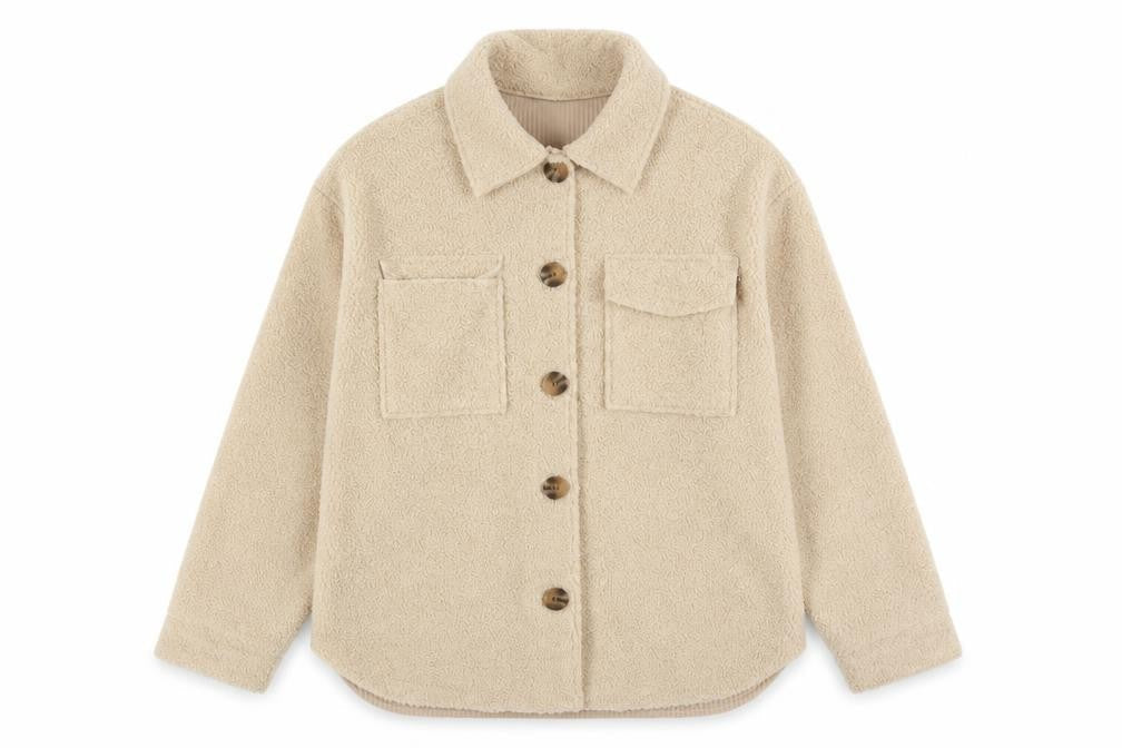 Dunnes Stores Girls Beige Fleece Shirt Jacket 10-11 Years