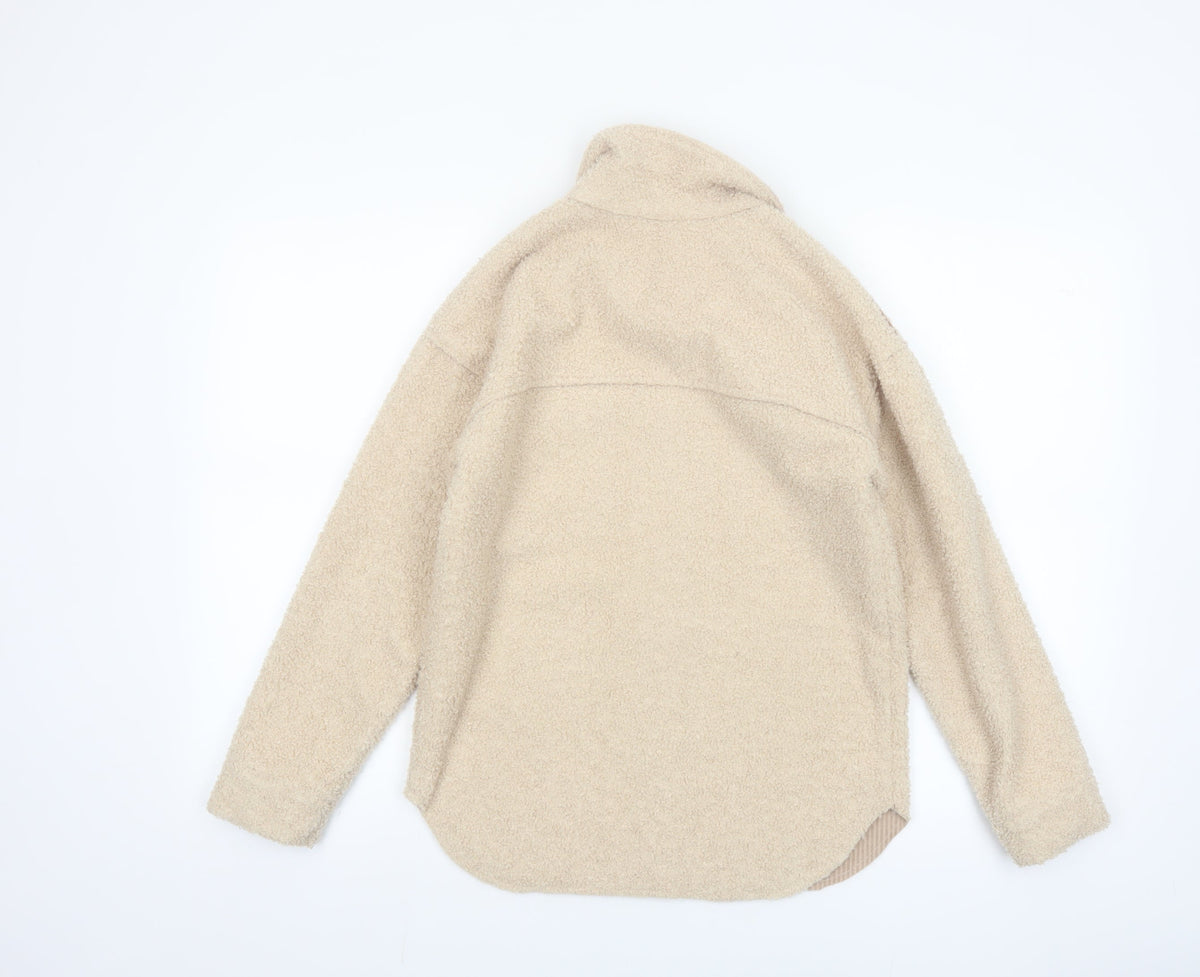 Dunnes Stores Girls Beige Fleece Shirt Jacket 10-11 Years