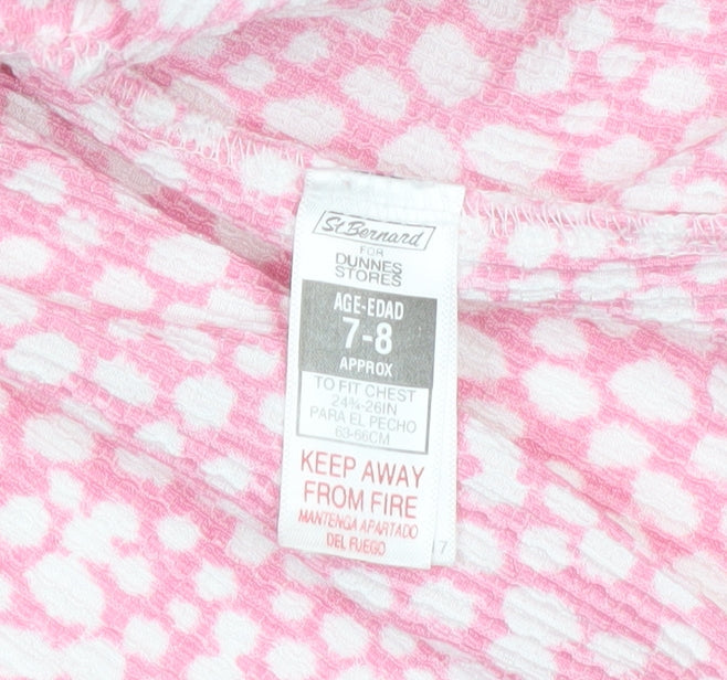 St Bernard Girls Pink Spotted A-Line Puff Sleeve Dress 7-8 Years