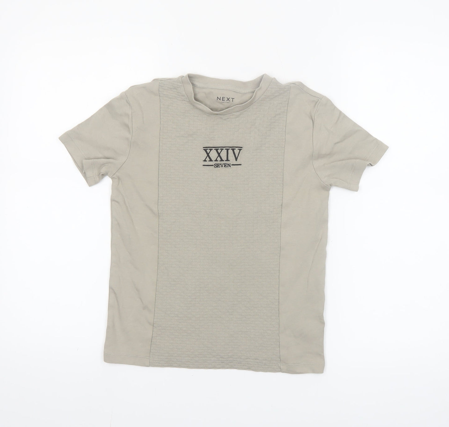 Next Boys Beige XXIV Seven Embroidered Cotton T-Shirt 8 Years
