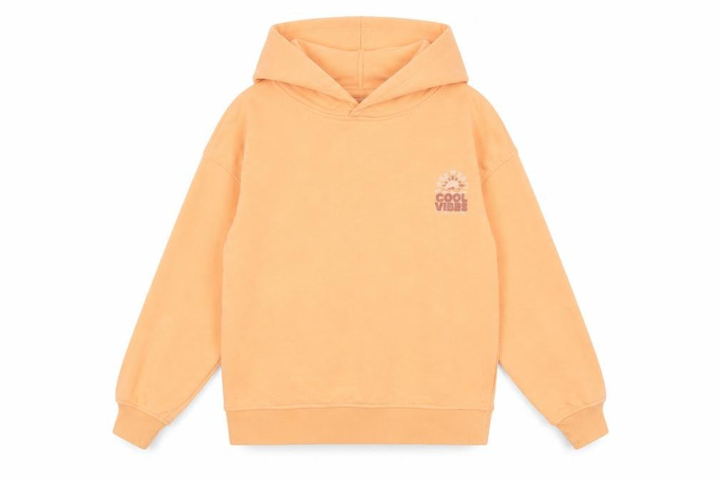 Dunnes Stores Girls Orange Pullover Hoodie 8-9 Years Cool Vibes Print
