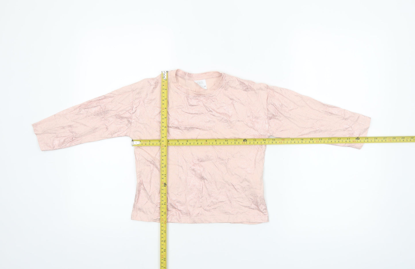 Zara Girls Pink Long Sleeve Cotton T-Shirt 6-7 Years