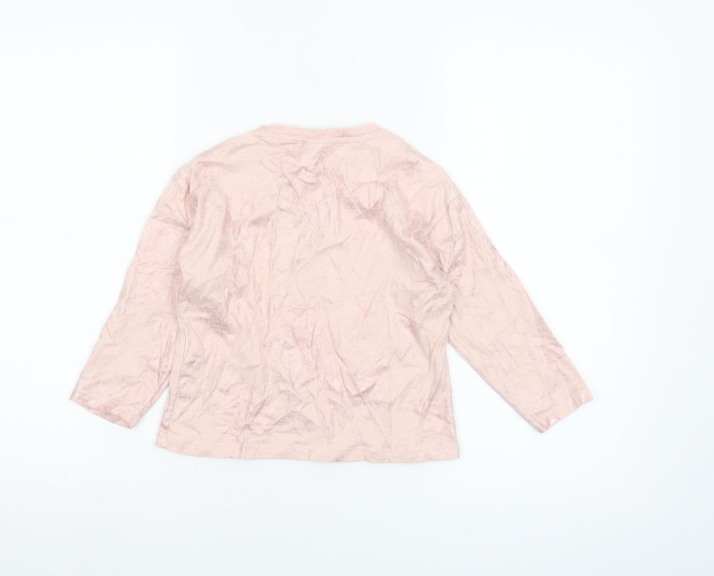 Zara Girls Pink Long Sleeve Cotton T-Shirt 6-7 Years