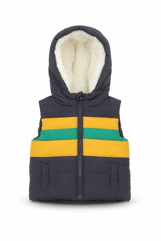 John Lewis Unisex Baby Grey Hooded Puffer Waistcoat 3-6 Months Polyester