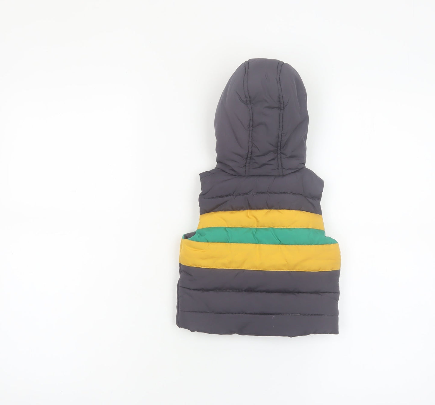 John Lewis Unisex Baby Grey Hooded Puffer Waistcoat 3-6 Months Polyester