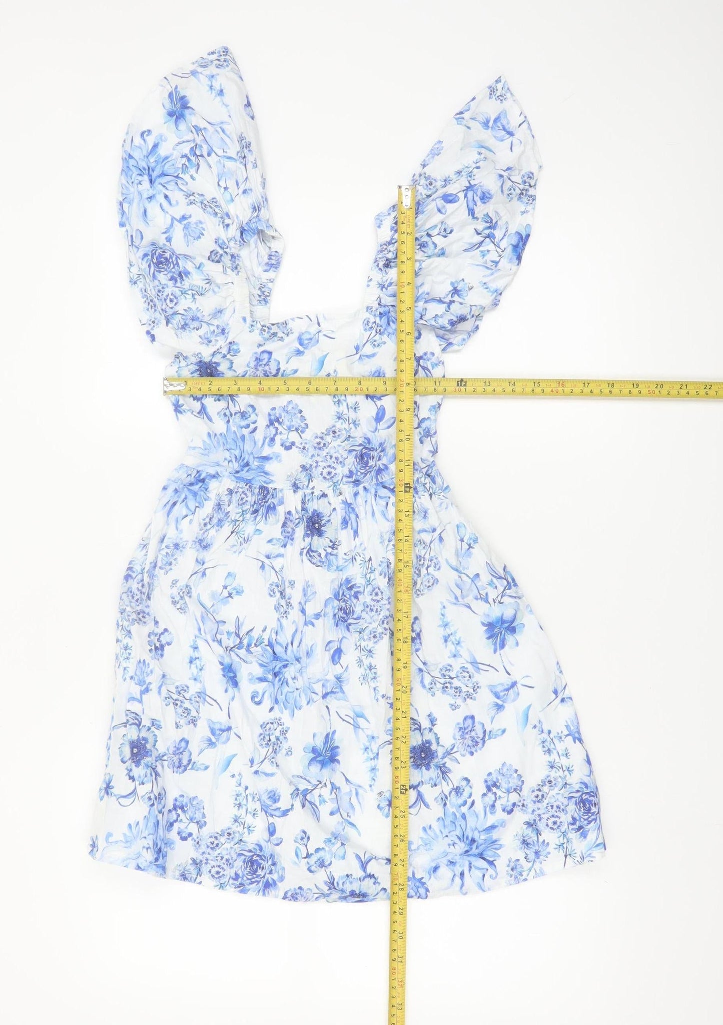 Next Girls Blue Floral A-Line Cotton Dress 6 Years