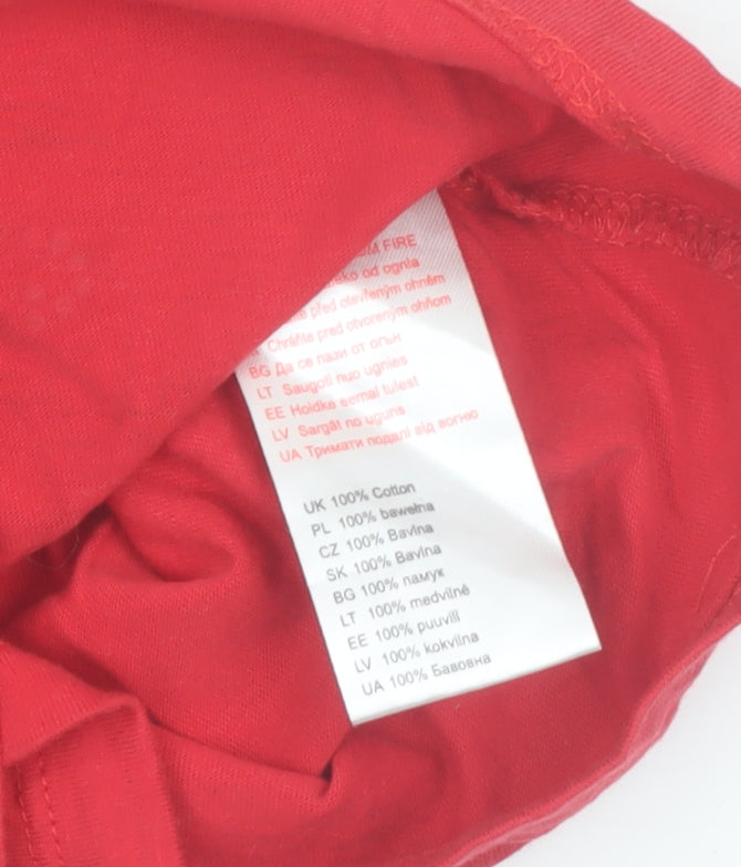 Minoti Girls Red Short Sleeve Graphic Cotton T-Shirt 3-4 Years