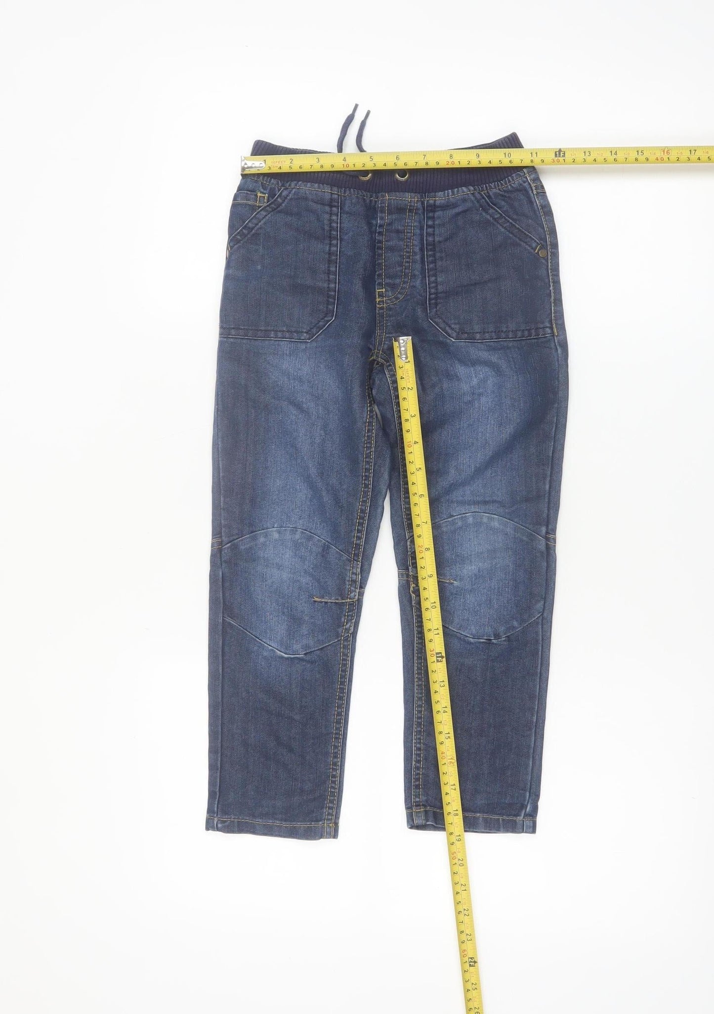 Dunnes Stores Boys Blue Elastic Waist Straight Jeans Age 6 Years