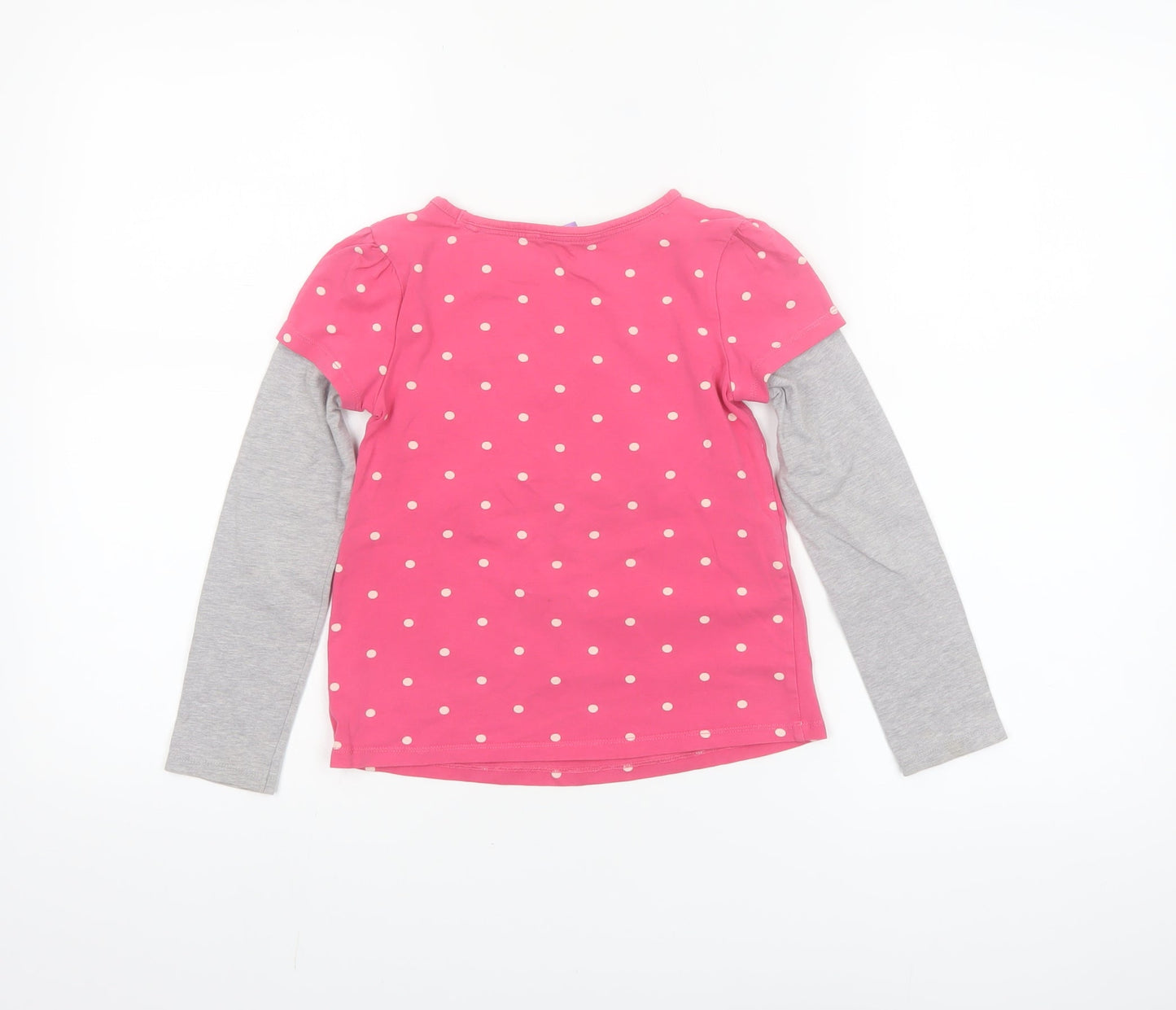John Lewis Girls Pink Polka Dot Horse Long Sleeve T-Shirt 7 Years