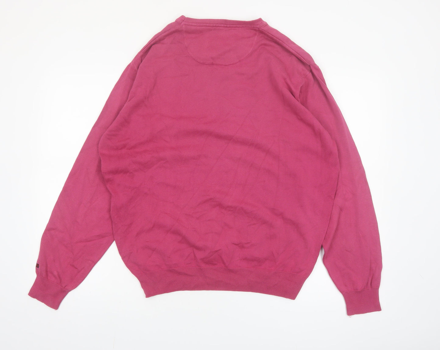 Tricot Marine Men’s Pink Cotton Crew Neck Pullover Jumper L