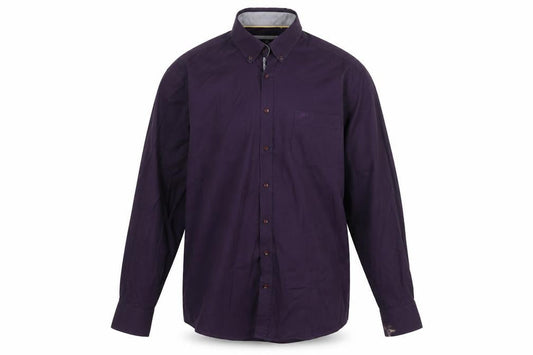 Yeats Ireland Men's Purple Cotton Button-Up Long Sleeve Shirt L Regular Fit