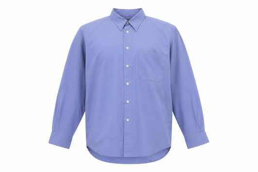 Whispering Smith Men's Blue Long Sleeve Polyester Button-Up Shirt M