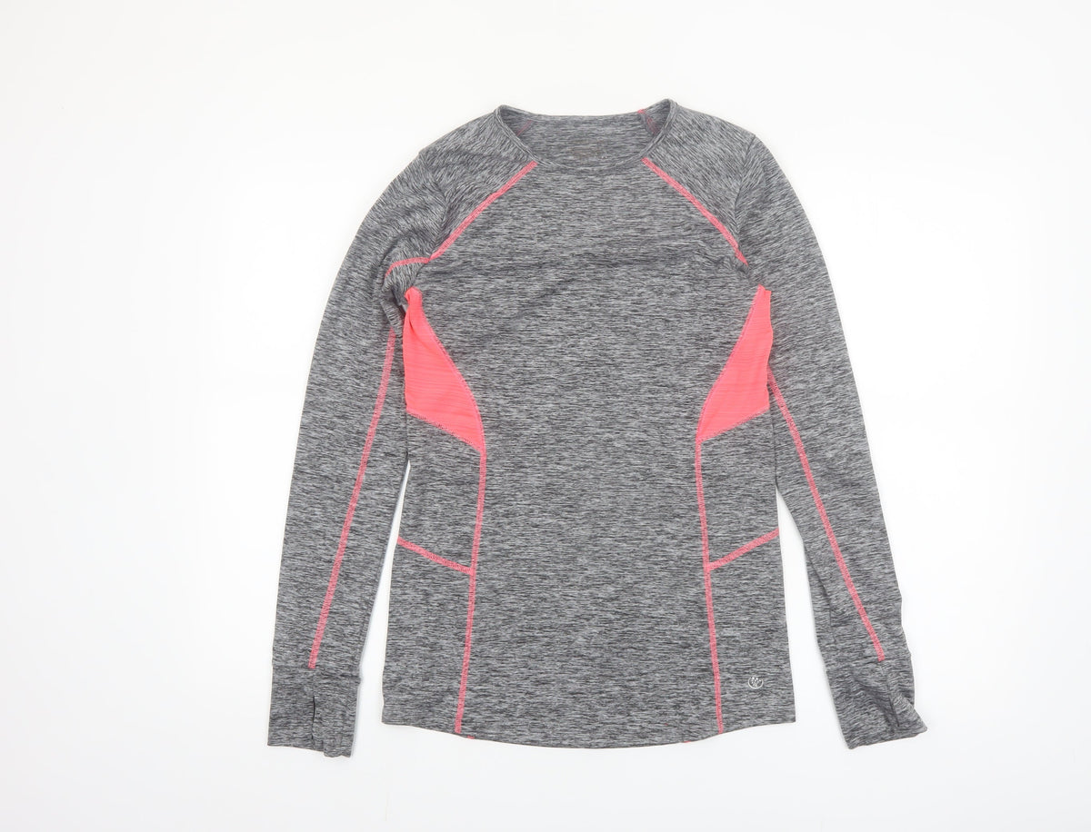 St. Bernard Grey Marl Womens Long Sleeve Activewear Top Size 12