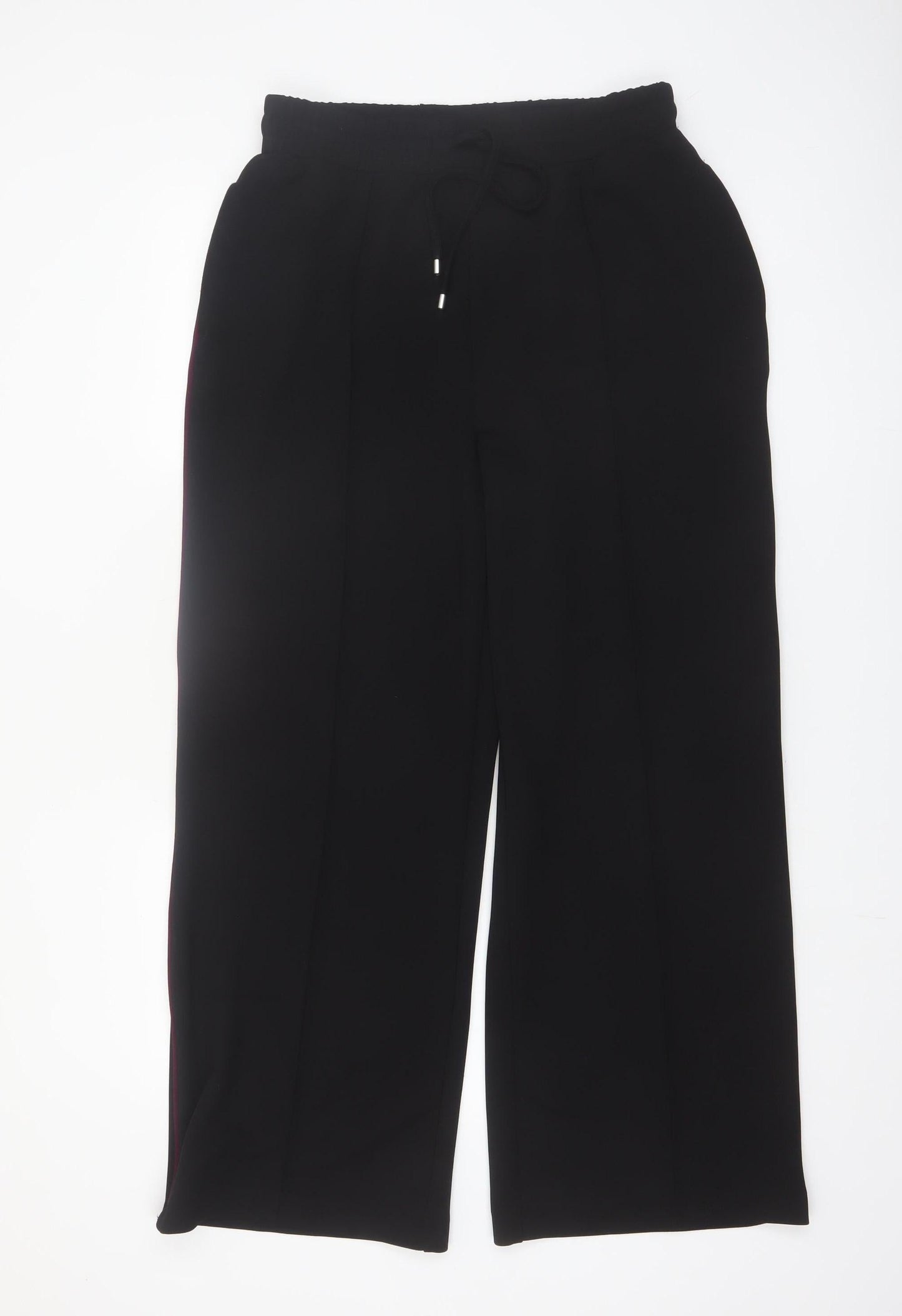 Dunnes Women Black Wide-Leg Drawstring Trousers Size M