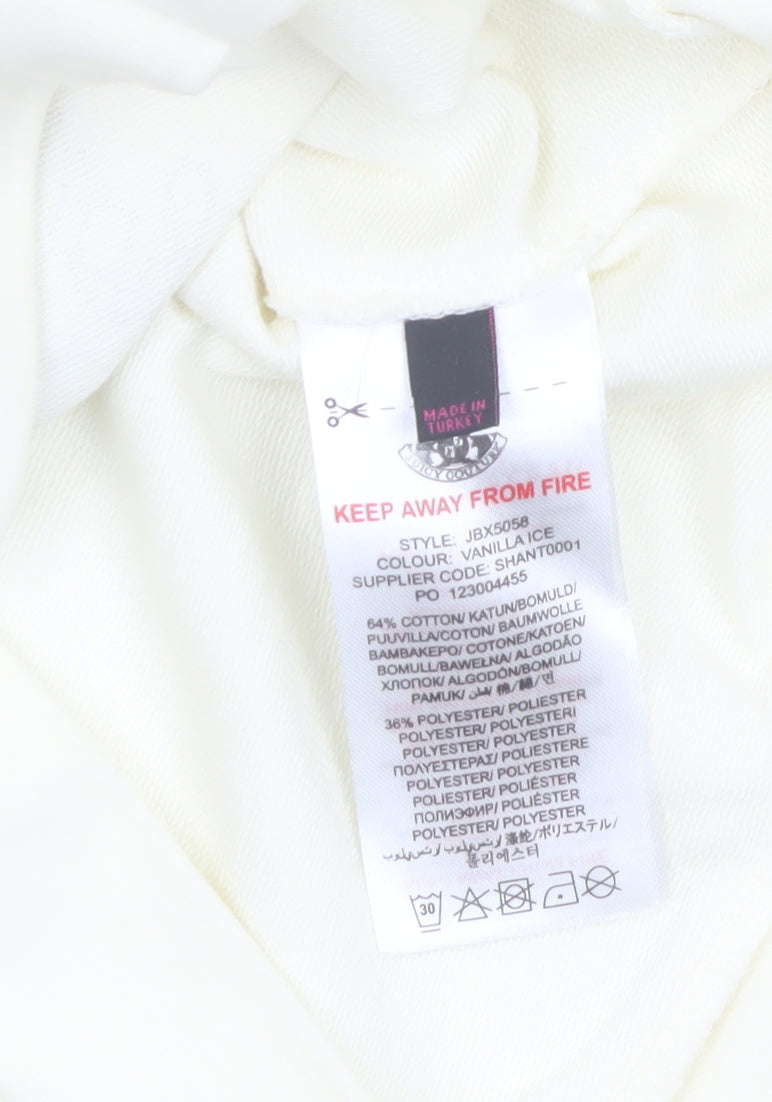 Juicy Couture Girls Ivory Sequin Flower Pullover Hoodie 10-11 Years