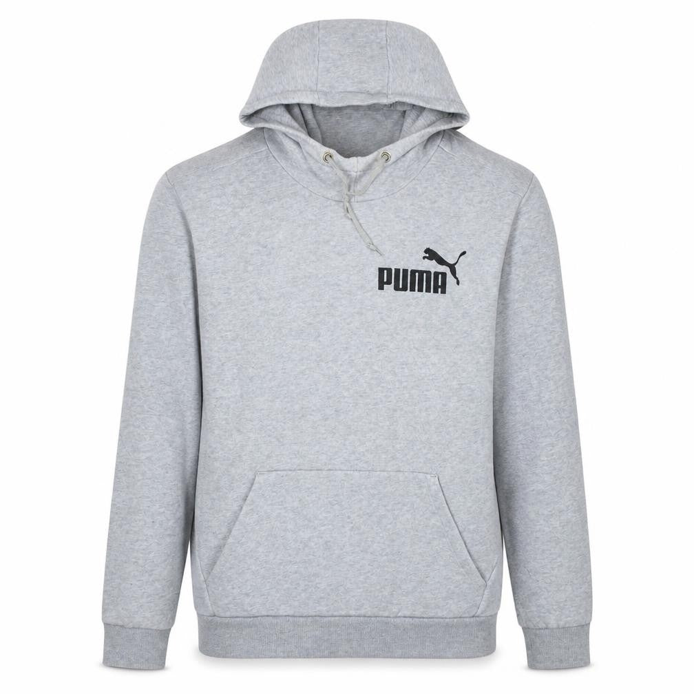 Puma Men's Grey Pullover Hoodie Size L Fleece Sportswear