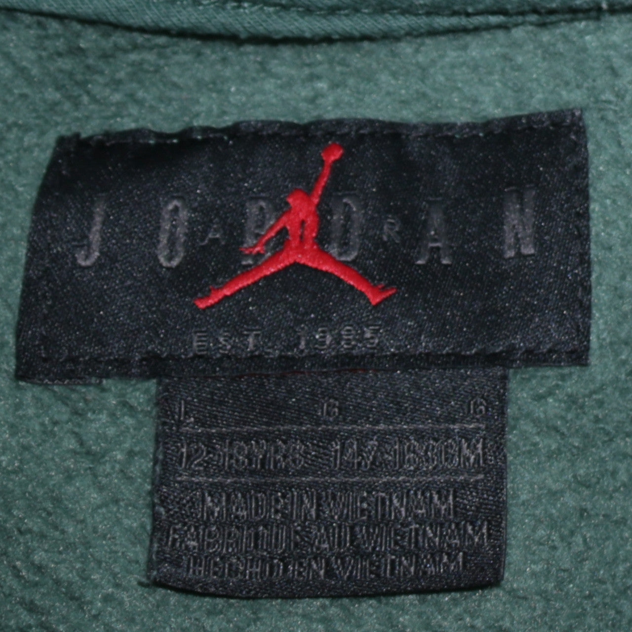 Jordan Boys Green Pullover Hoodie 13 Years Fleece Hooded Sweatshirt