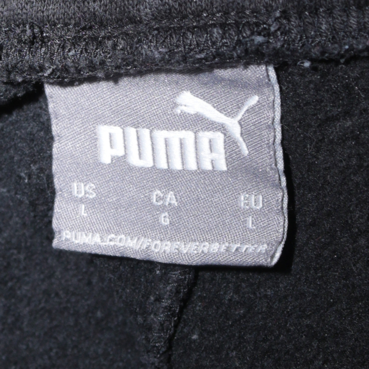 Puma Men's Black Jogger Trousers L Elastic Waist Fleece