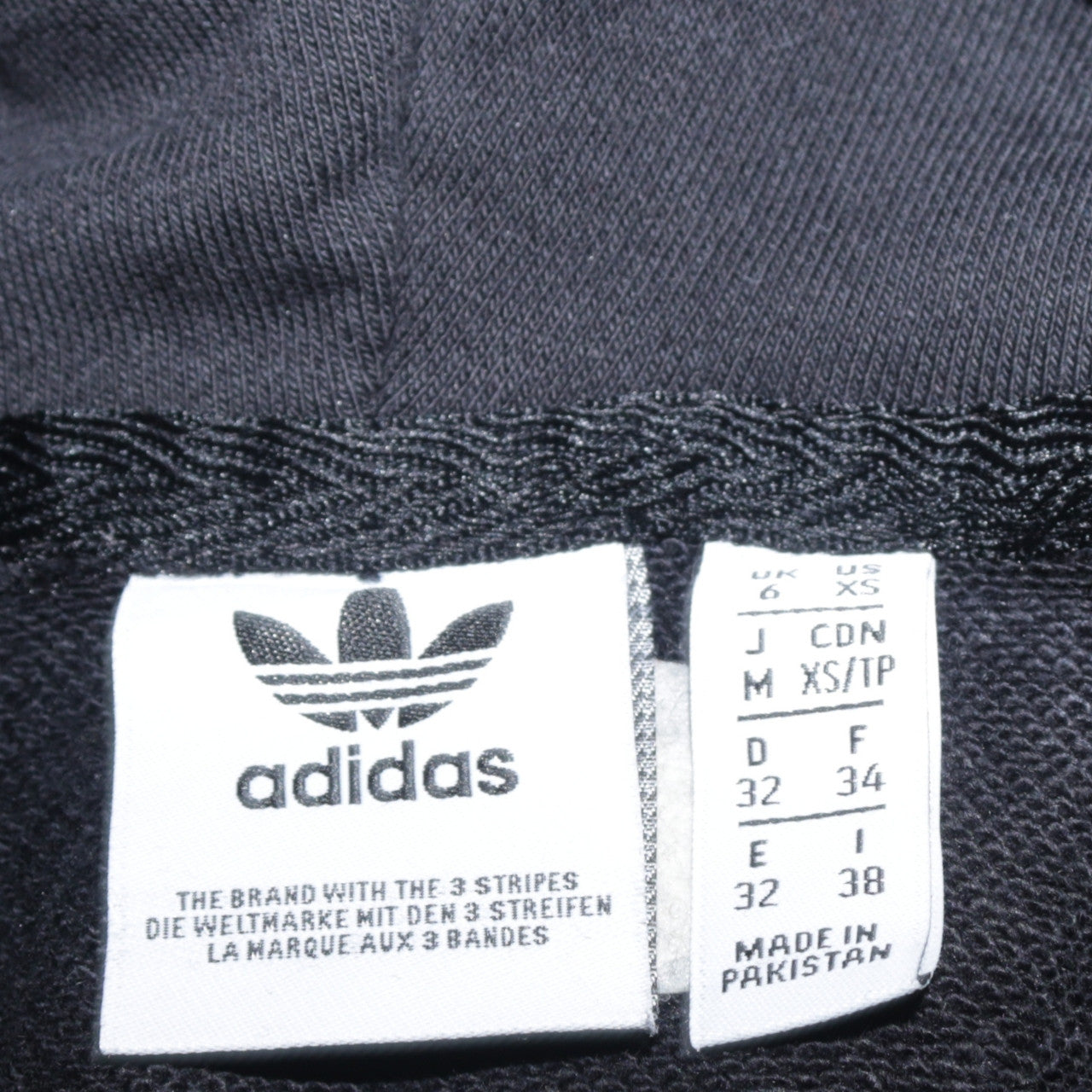 Adidas Womens Black XS Pullover Hoodie with Logo Trim