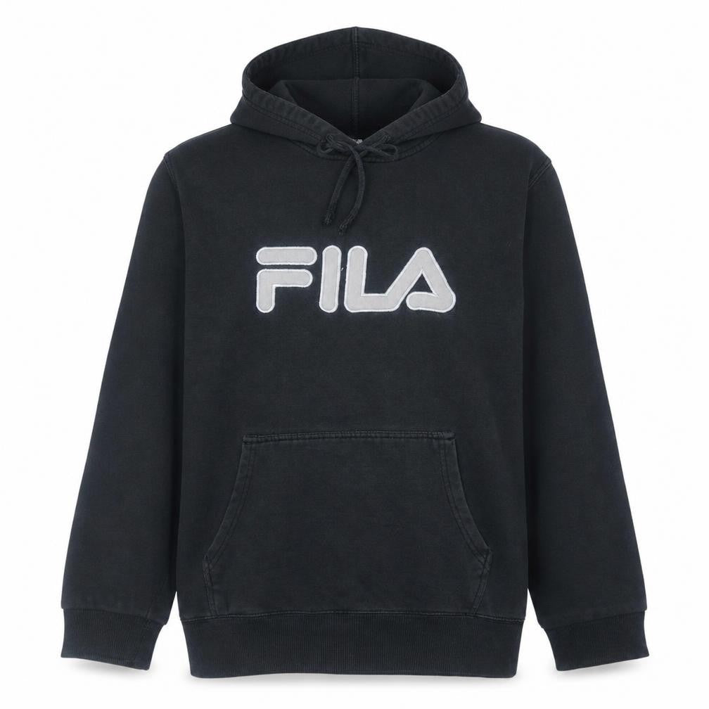Fila Men's Black Pullover Logo Hoodie Size M