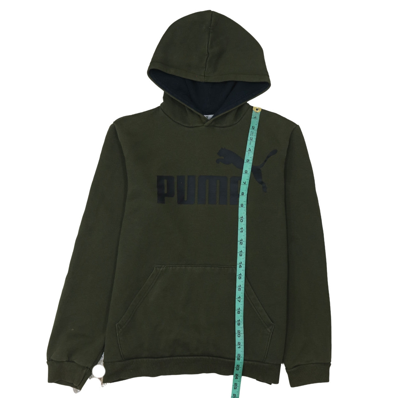 Puma Boys Green Pullover Hoodie Sweatshirt Size 9 Classic Fit