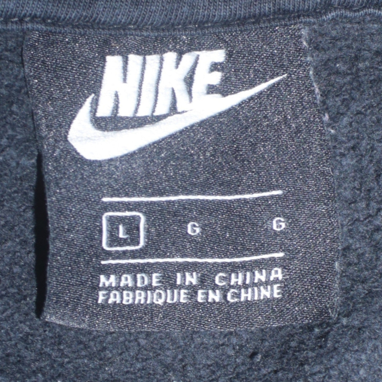 Nike Men's Black Pullover Hoodie L Logo Fleece Sweatshirt