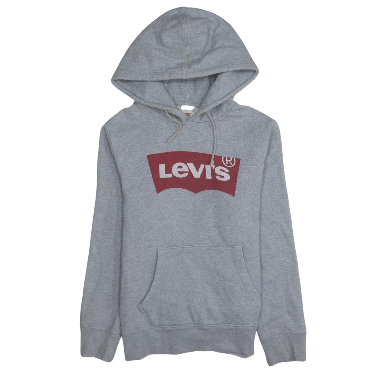 Levi's Women Grey Pullover Hoodie XS Logo Print Casual Sweatshirt