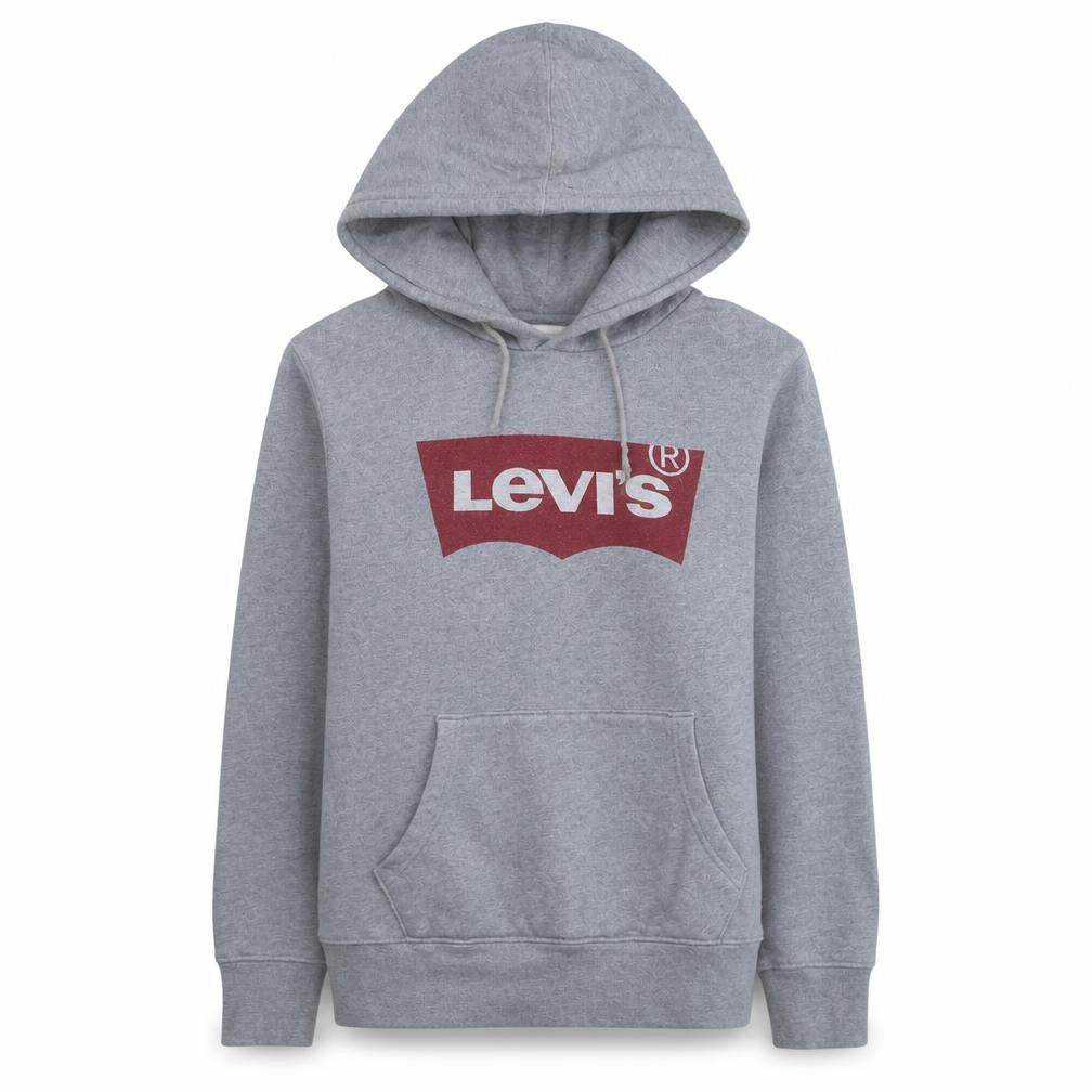 Levi's Women Grey Pullover Hoodie XS Logo Print Casual Sweatshirt