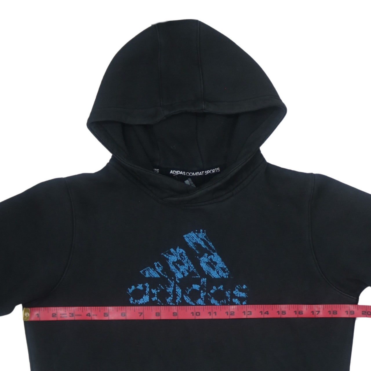 Adidas Boys Black Pullover Hoodie Size 164 Fleece Logo Sweatshirt