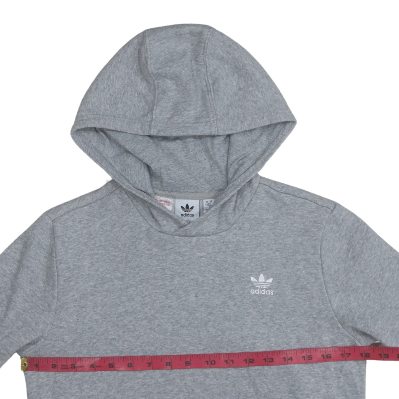 Adidas Boys Grey Pullover Hoodie 13-14 Years Regular Fit Fleece Sweatshirt