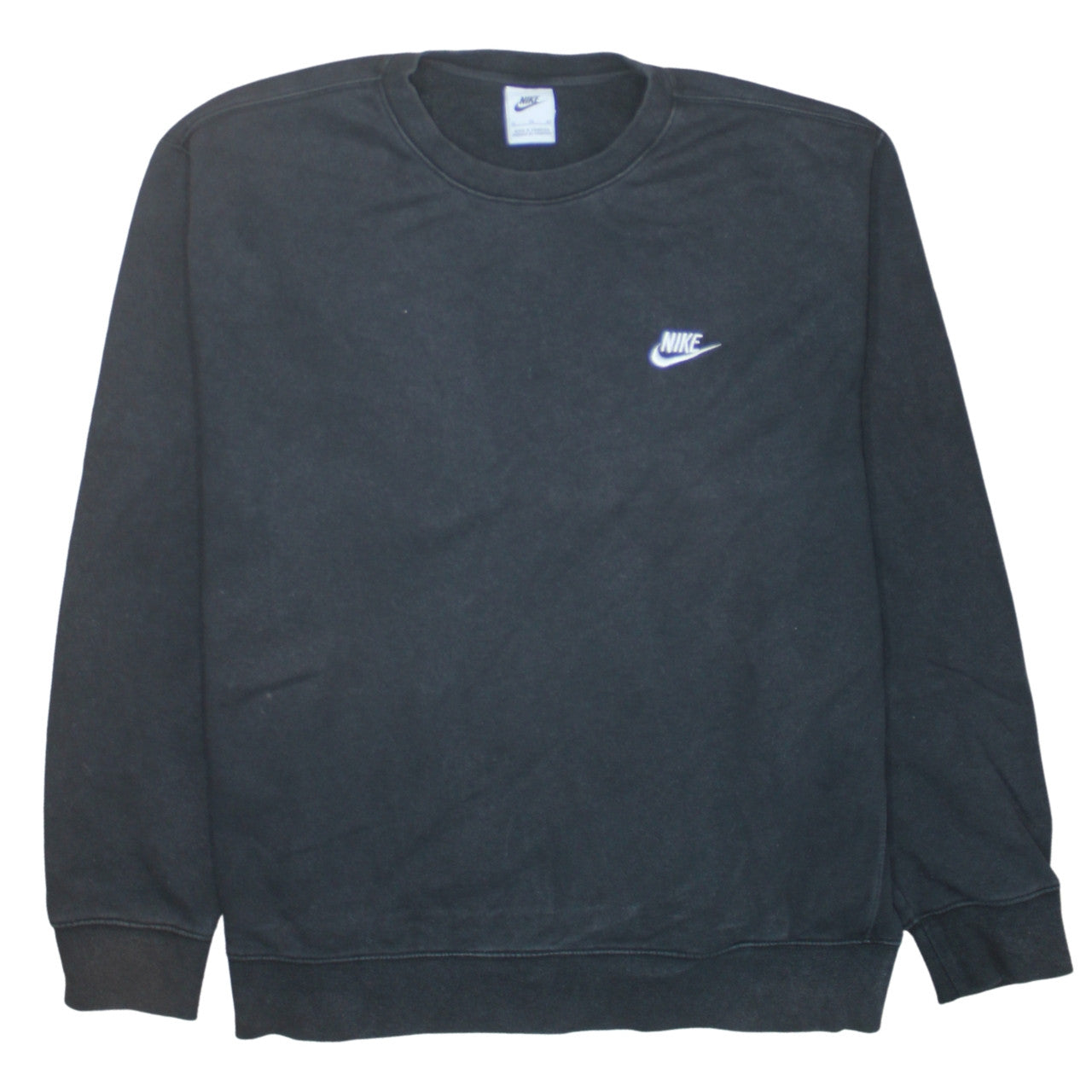 Nike Mens Black Crew Neck Pullover Sweatshirt L Regular Fit