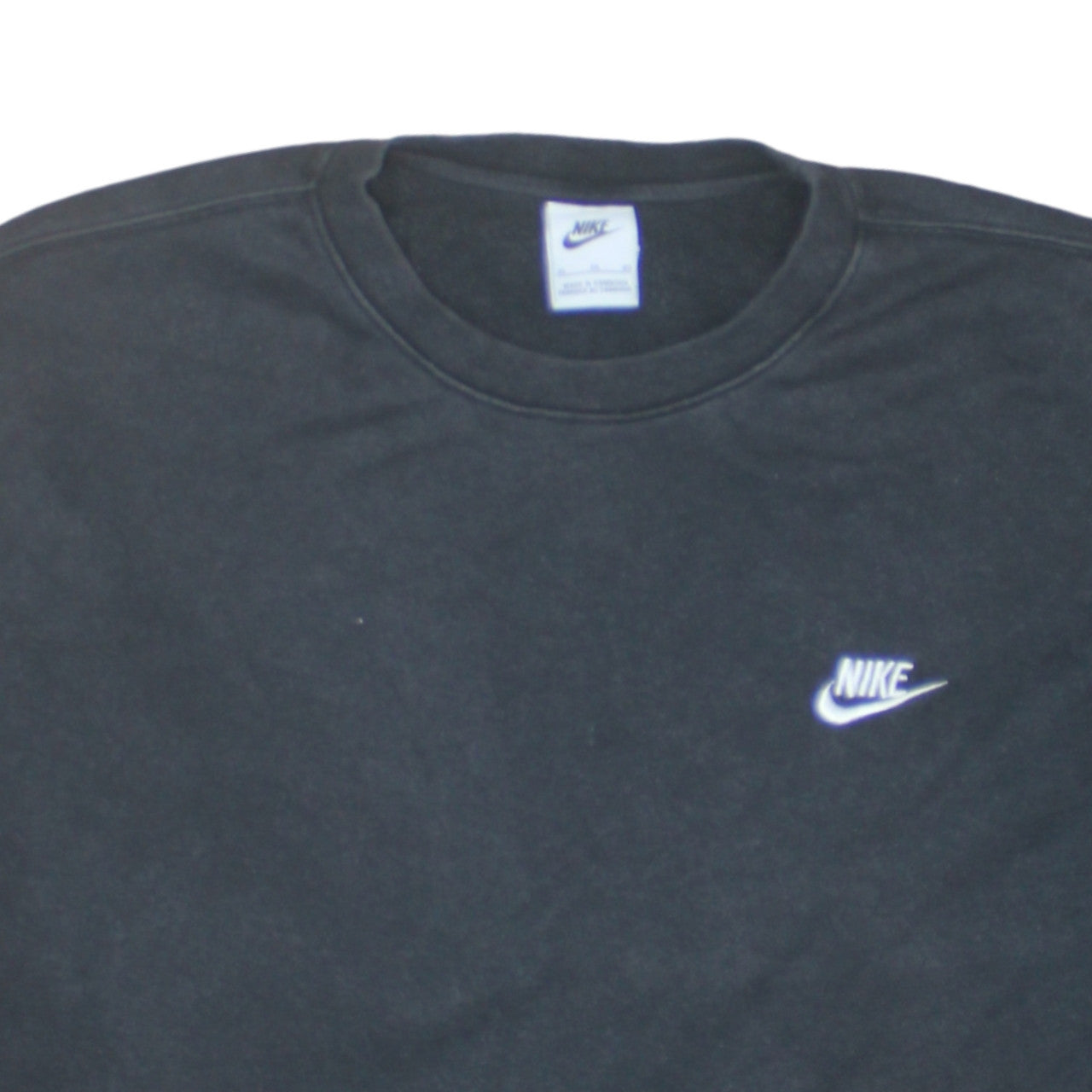 Nike Mens Black Crew Neck Pullover Sweatshirt L Regular Fit