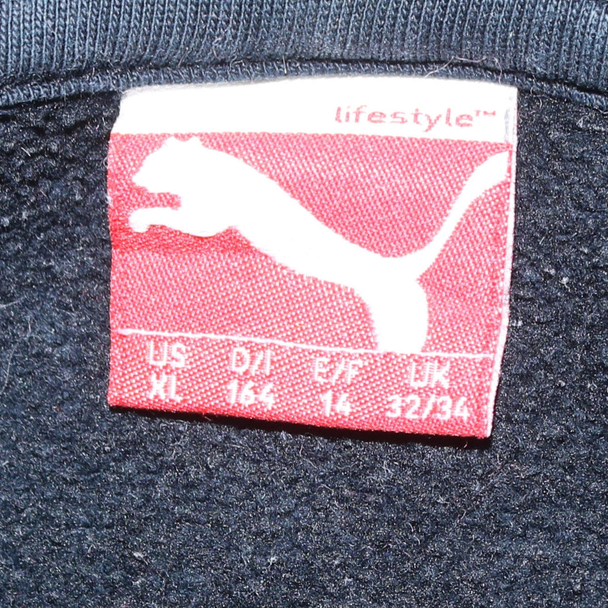 Puma Boys Black Pullover Hoodie Size 164 Graphic Print Fleece Sweatshirt