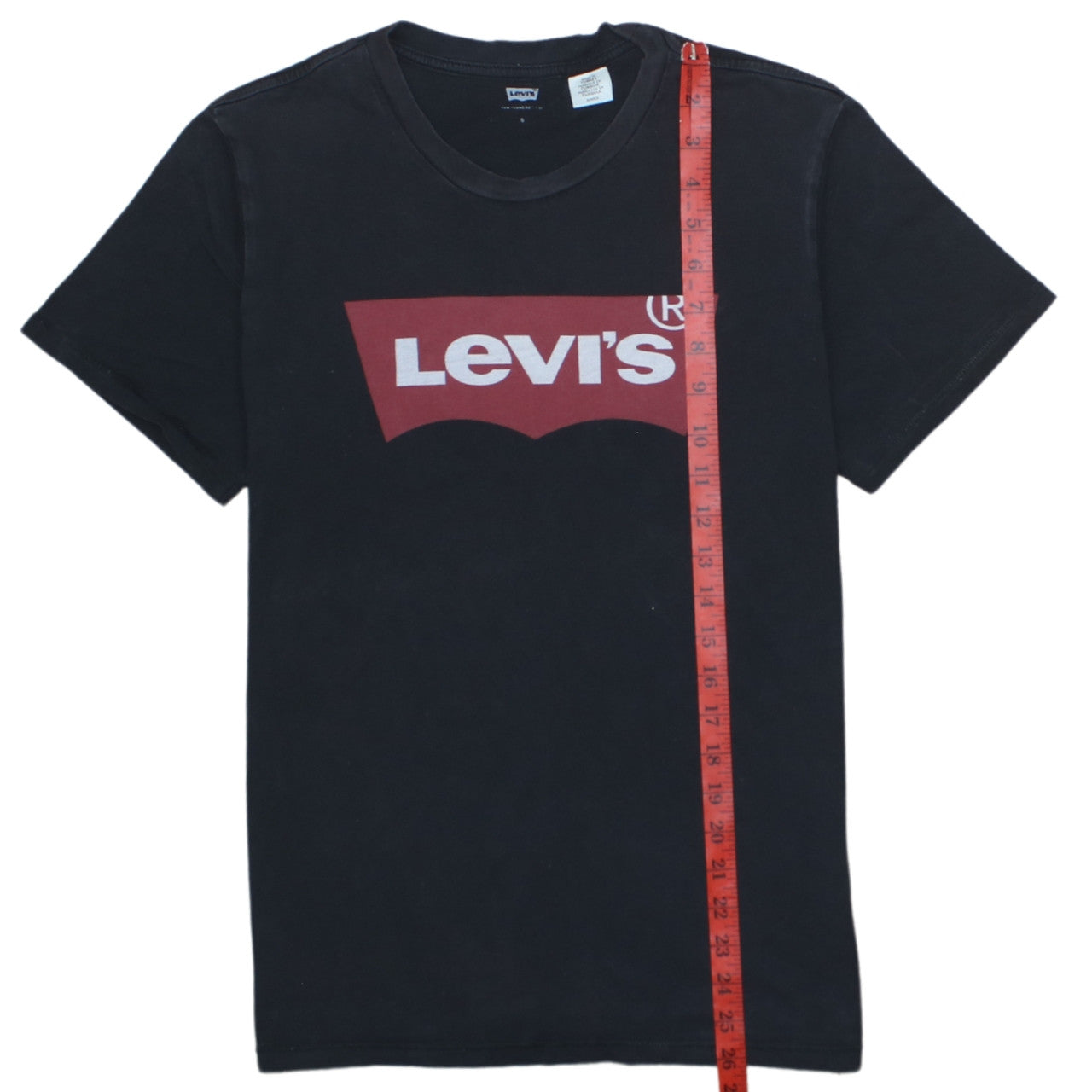 Levi's Men's Black Red Batwing Logo Crew Neck Cotton T-Shirt Size S