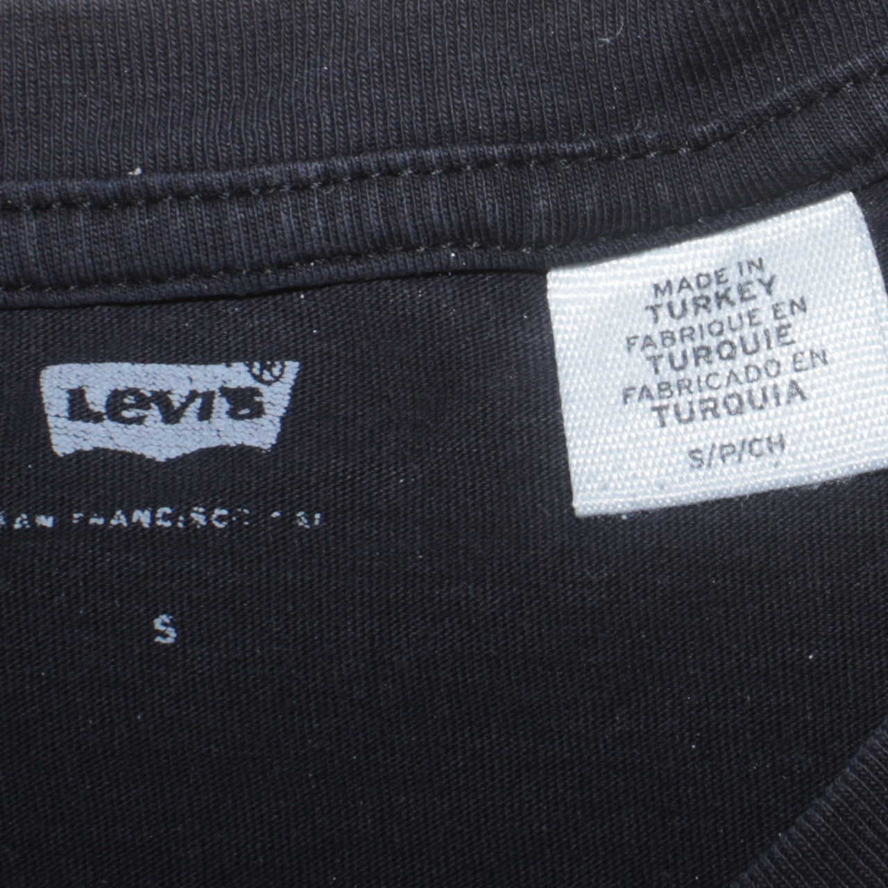 Levi's Men's Black Red Batwing Logo Crew Neck Cotton T-Shirt Size S