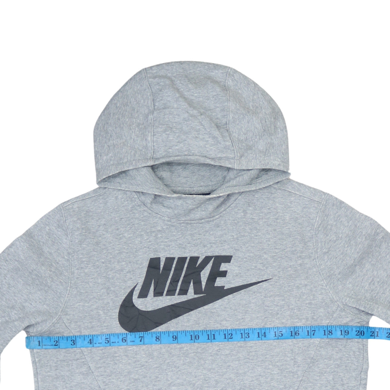Nike Boys Grey XL Pullover Fleece Hoodie with Logo Graphic Print