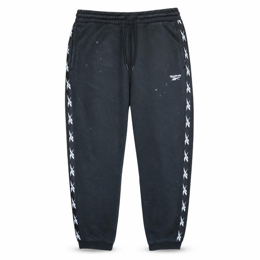 Reebok Men’s Black Logo Sweatpants L Tapered Track Joggers
