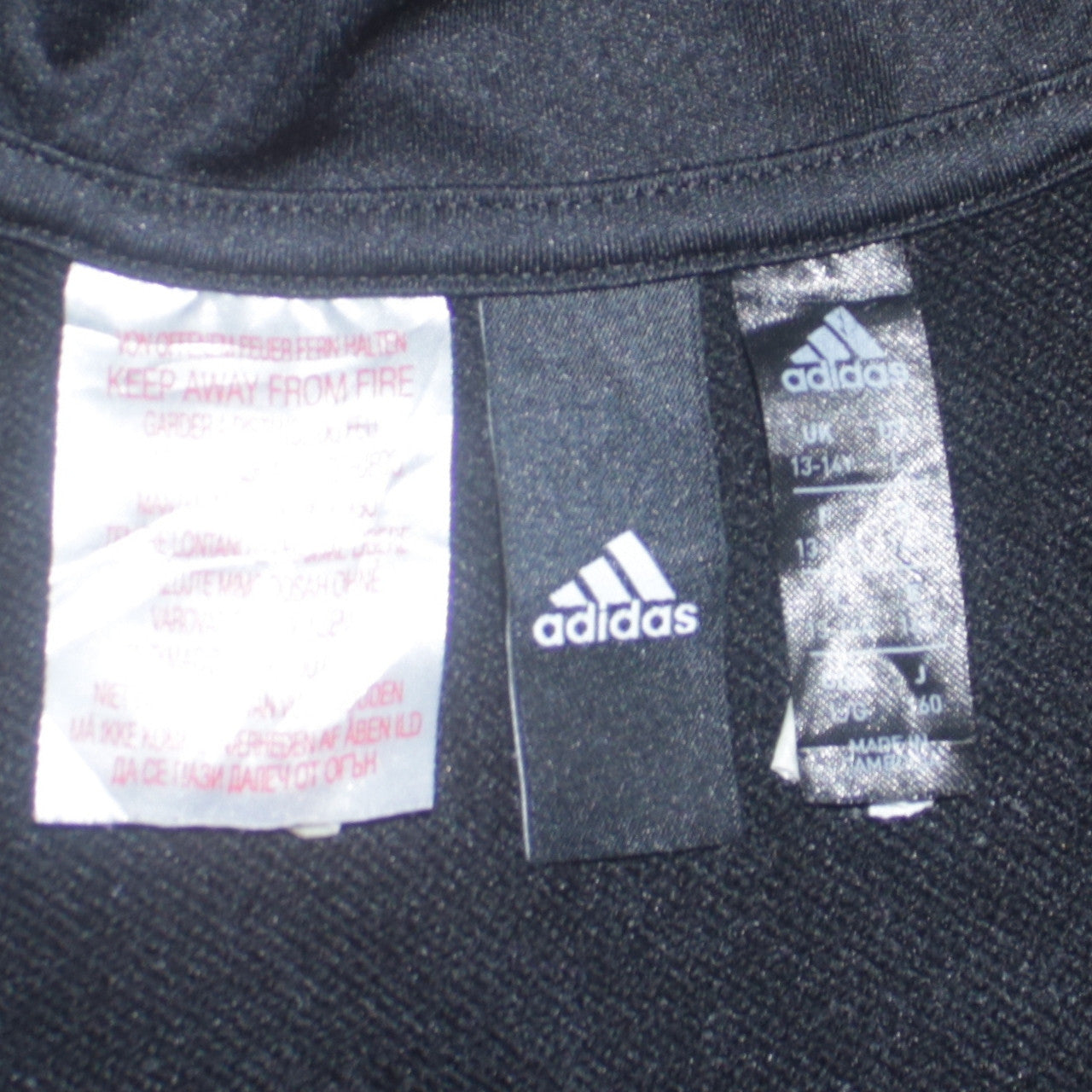 Adidas Boys Black 13-14 Years Pullover Hoodie with 1/4 Zip & Logo