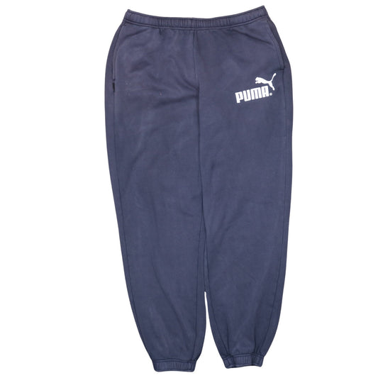 Puma Men's Blue Fleece Sweatpants L Regular Fit Casual Trousers