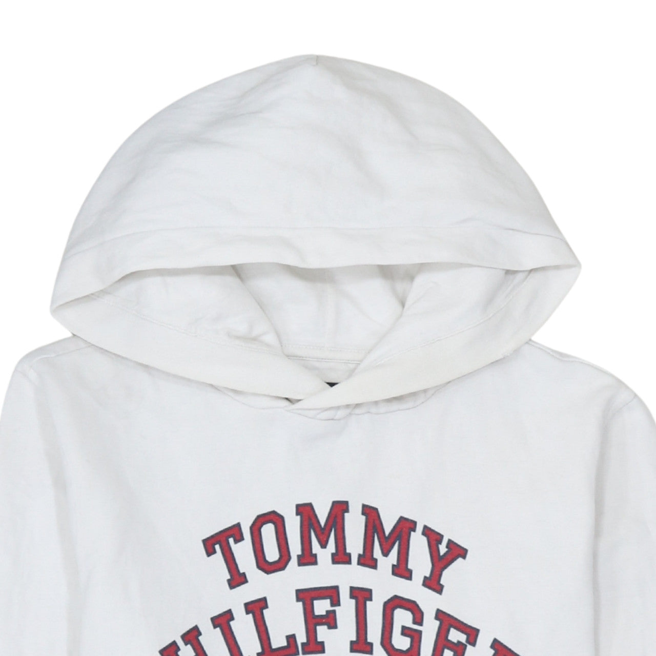 Tommy Hilfiger Boys White Pullover Hoodie Size 176 Logo Hooded Sweatshirt