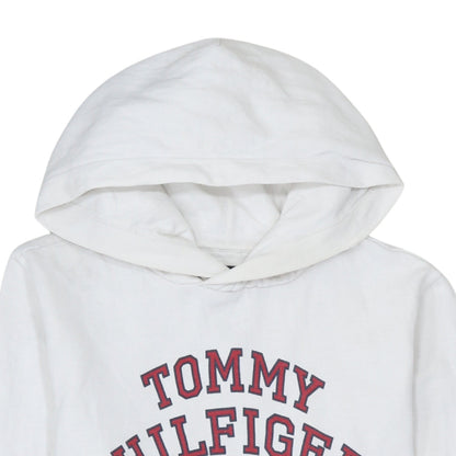 Additional view of Tommy Hilfiger boys’ white pullover hoodie, size 176, logo hooded sweatshirt