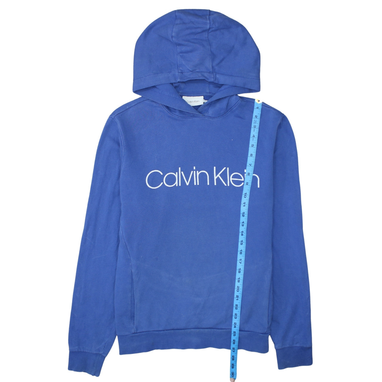 Calvin Klein Men's Blue Pullover Hoodie XL Logo Fleece Sweatshirt