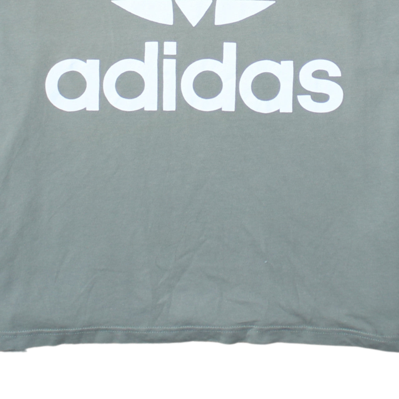 Adidas Men Grey Graphic Logo T-Shirt L Crew Neck Cotton
