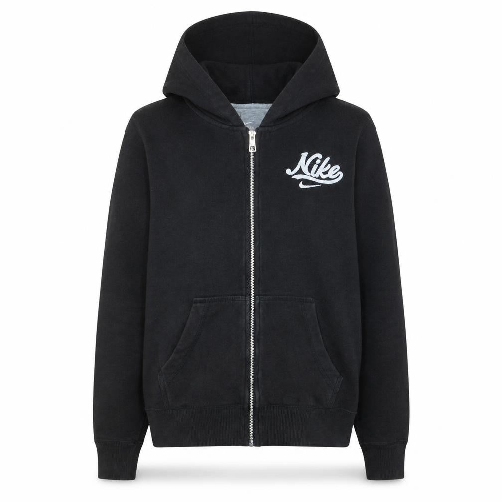 Nike Womens Black Full Zip Hoodie Small Cotton Blend Logo Sweatshirt