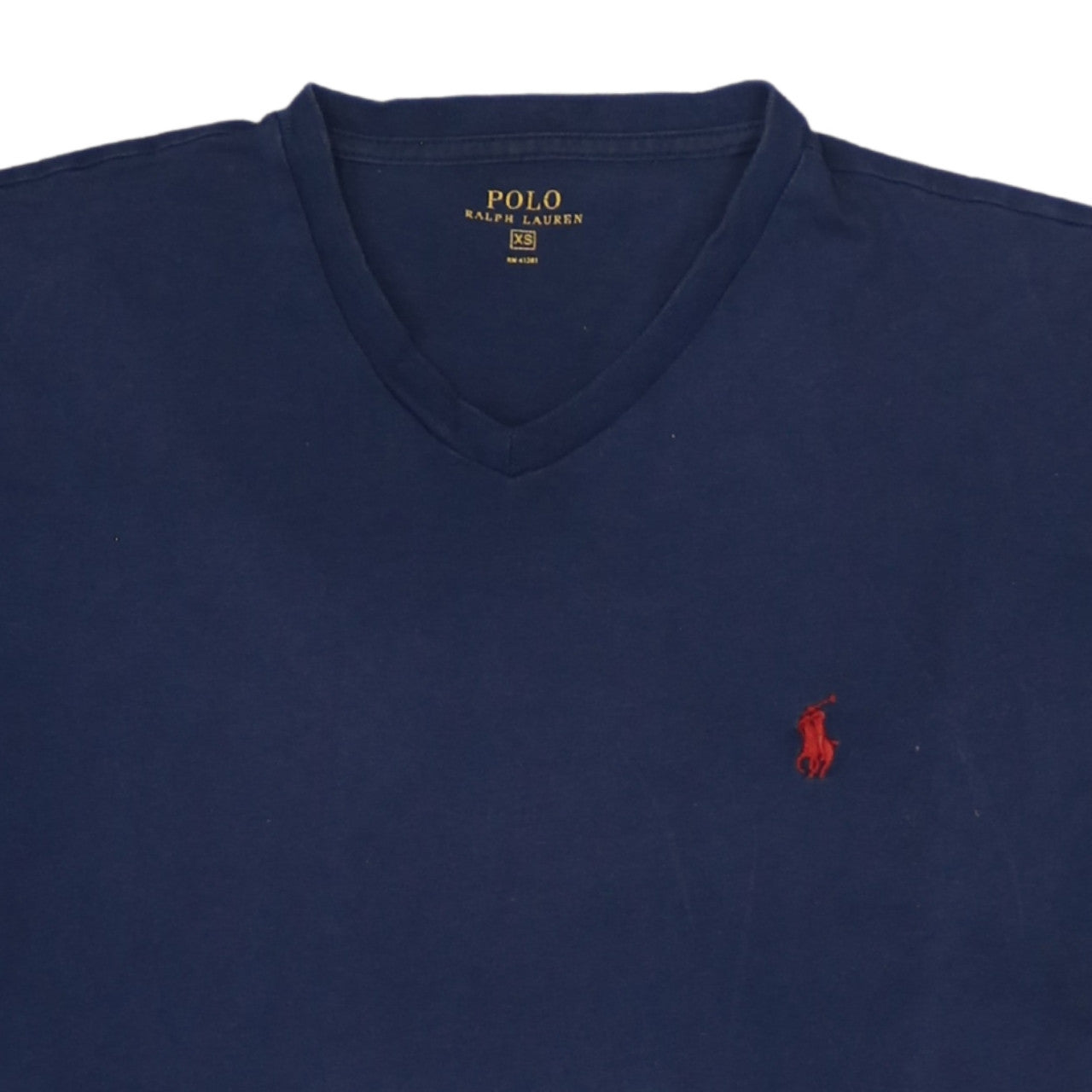 Ralph Lauren Men's Blue V-Neck Cotton Short Sleeve T-Shirt XS