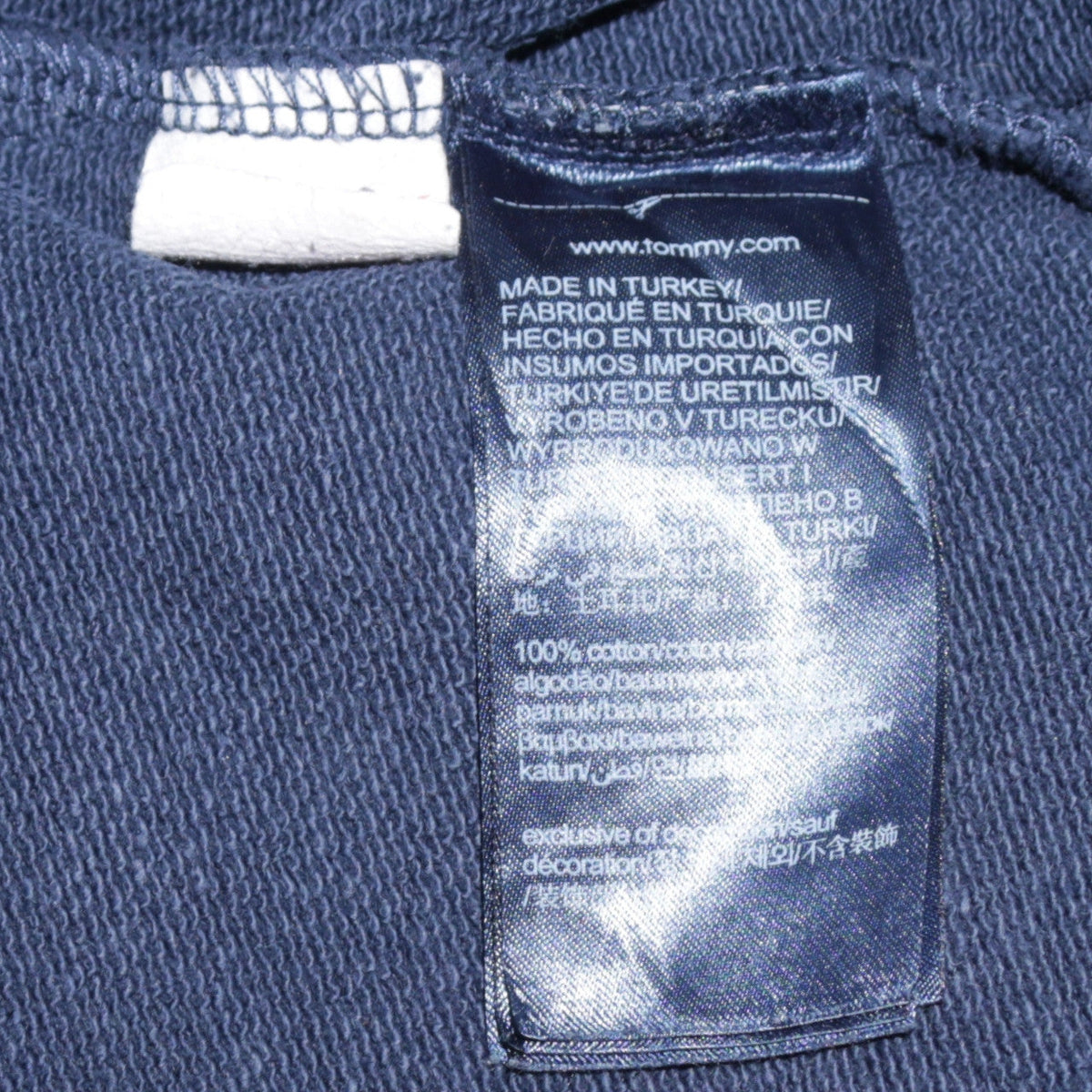 Tommy Hilfiger Boys Navy Blue Pullover Hoodie 176 Cotton Logo Print