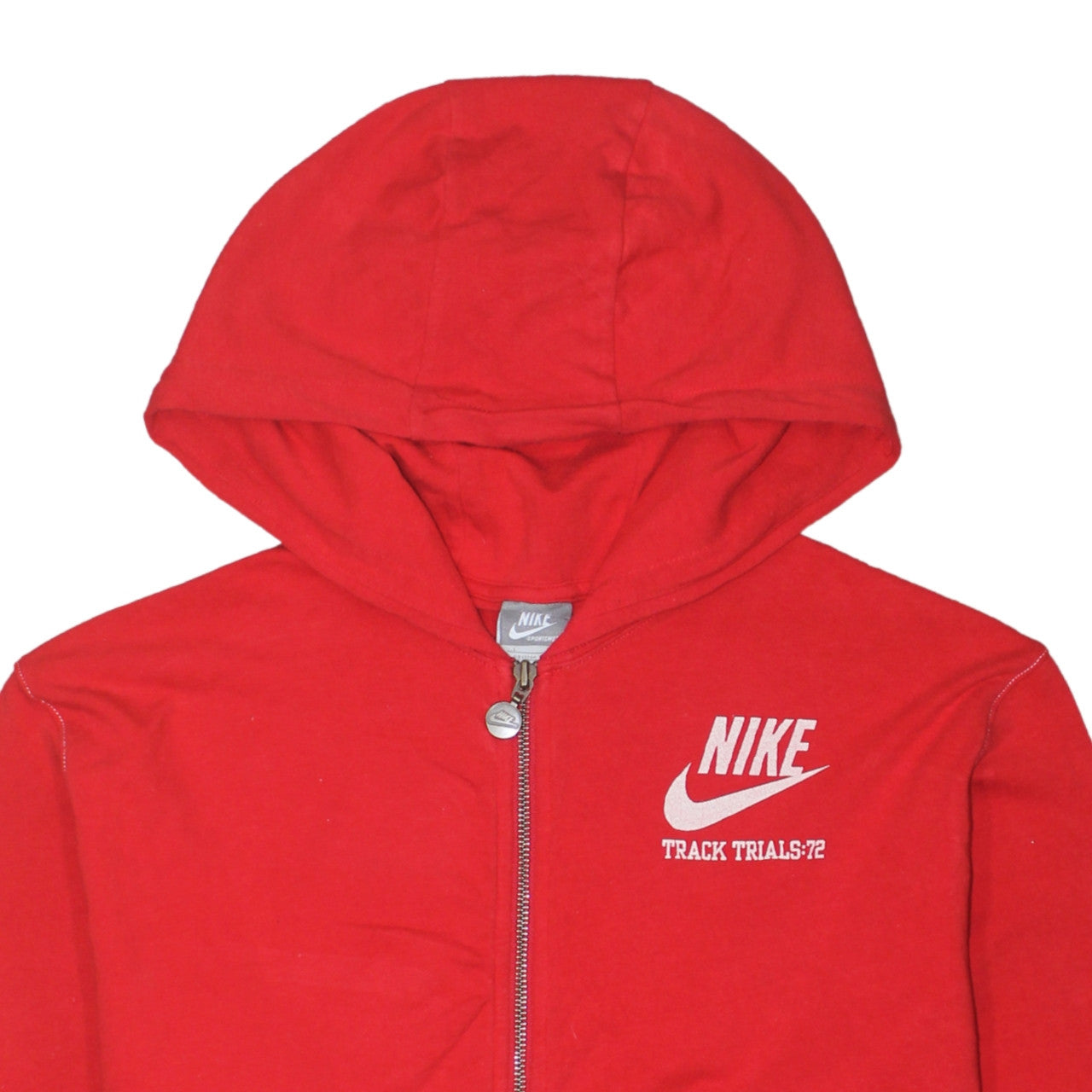 Nike Women Red Full Zip Hoodie L Sportswear Track Trials 72