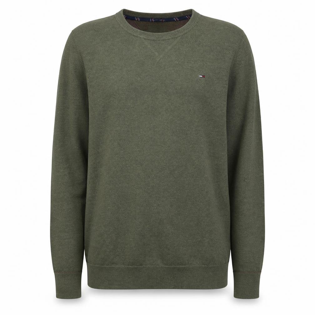 Tommy Hilfiger Men's Green XL Cotton Crew Neck Pullover Jumper